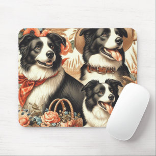 Tapis De Souris Peinture Collie vintage