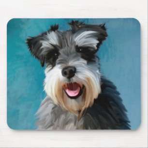 Tapis De Souris Peinture d'art de couleur d'eau de Schnauzer