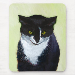 Tapis De Souris Peinture de chat Tuxedo - Cute Original Cat Art