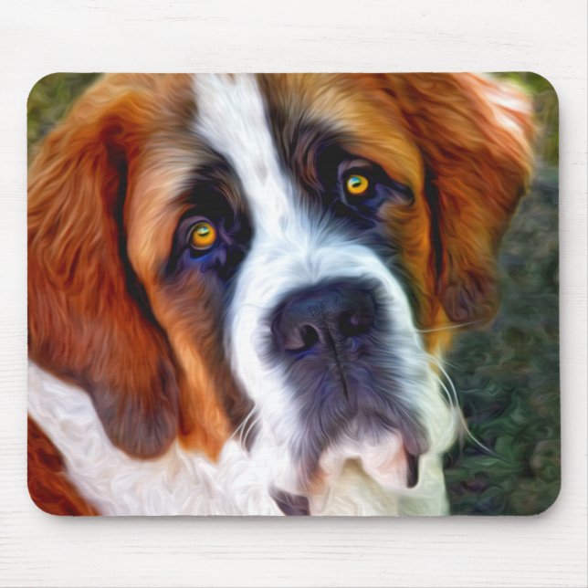 Tapis De Souris Peinture de chien St Bernard (Devant)
