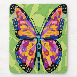 Tapis De Souris Peinture de papillon abstrait 