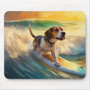 Tapis De Souris Peinture de surf sur la plage de Beagle