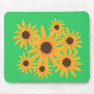 Tapis De Souris Peinture de tournesol jaune Mousepads
