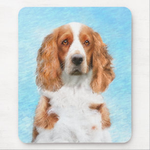 Tapis De Souris Peinture d'espagnol Welsh Springer - Art original