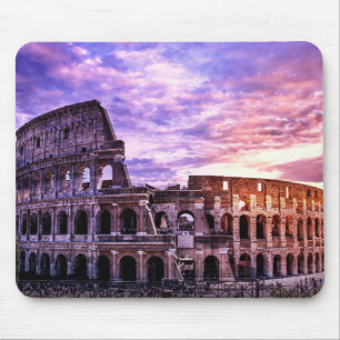 Tapis De Souris Peinture du Colisée à Rome au coucher du soleil