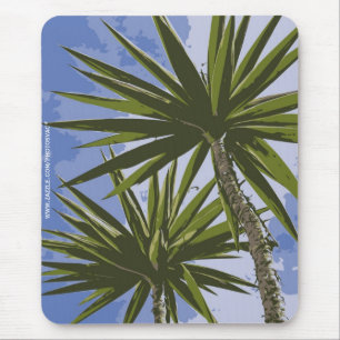 Tapis De Souris Peinture Effet Photo de Feuilles de Palmier Yucca