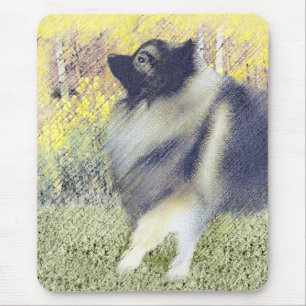 Tapis De Souris Peinture en teint de Keeshond - jolie art original