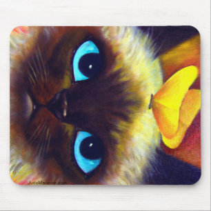Tapis De Souris Peinture féline de chat siamois - Mousepad