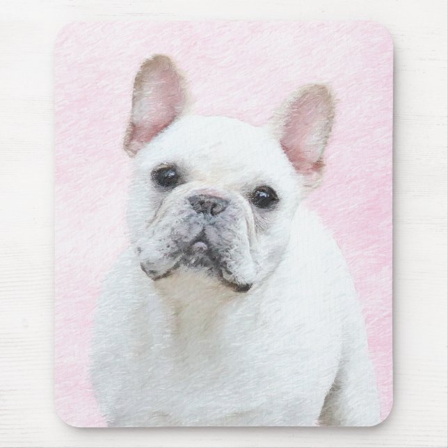 Tapis De Souris Peinture française de Bulldog (Crème/Blanc) - Art  (Devant)