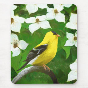 Tapis De Souris Peinture Goldfinch - Cute Original Chien Art