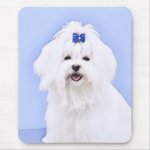 Tapis De Souris Peinture maltaise - Joli art original pour chien