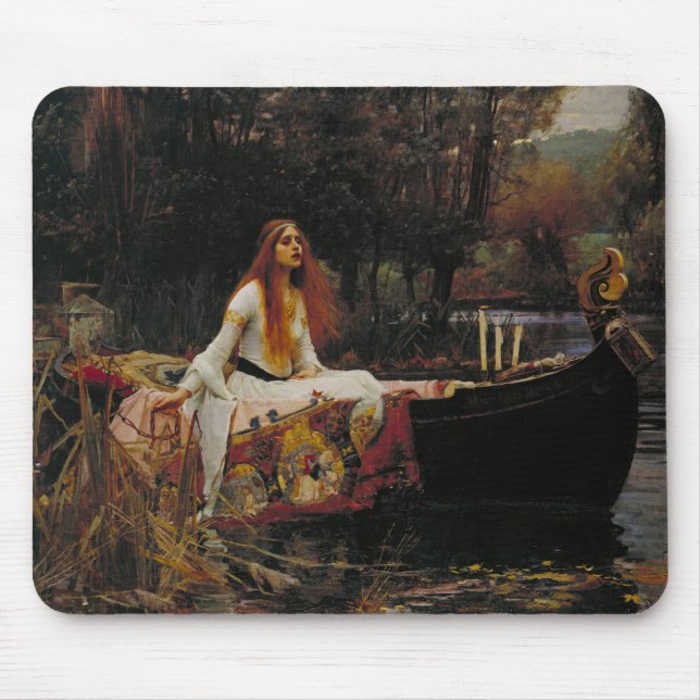 Tapis De Souris Peinture pré-Raphaélite de la dame de Shallot (Devant)