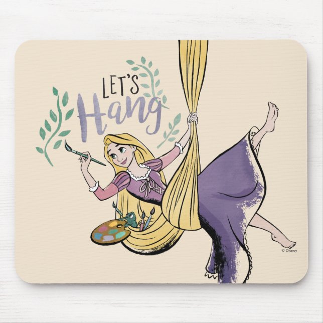 Tapis De Souris Peinture Rapunzel "Accrochons-nous" (Devant)