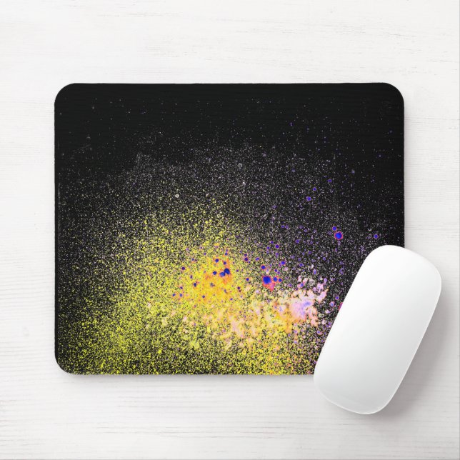 Tapis De Souris Peinture Spray Abstraite sur noir (Avec souris)