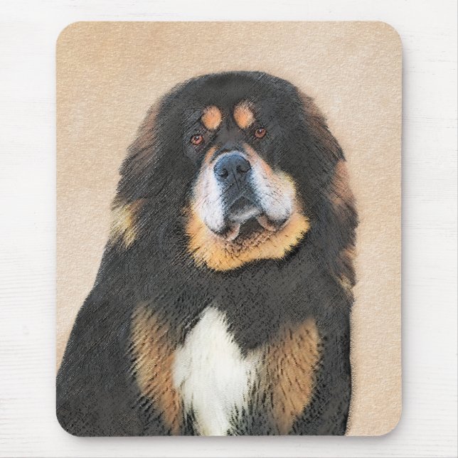 Tapis De Souris Peinture Tibétaine Mastiff - Joli art original chi (Devant)