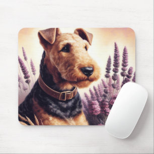 Tapis De Souris Peinture vintage Airedale Terrier