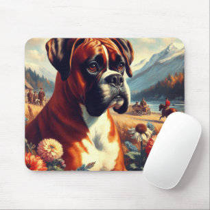 Tapis De Souris Peinture vintage de chien de boîte