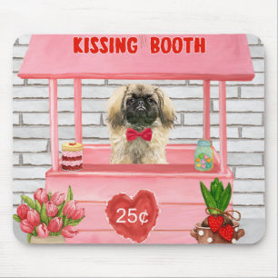 Tapis De Souris pekingese Chien Valentine's Day Kissing Booth