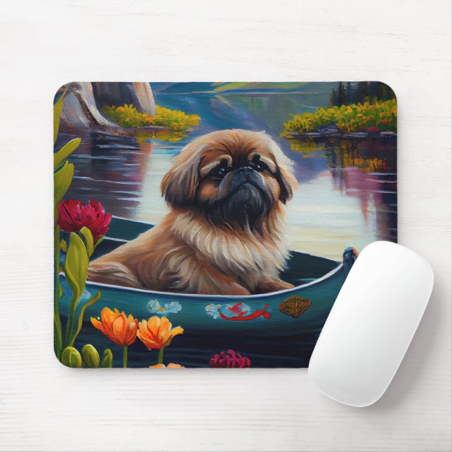 Tapis De Souris Pekingese sur une pagaie : une aventure Pittoresqu (Avec souris)