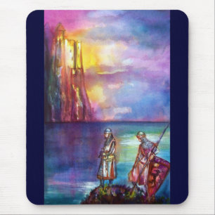 Tapis De Souris PENDRAGON Chevaliers médiévaux, Coucher de soleil 