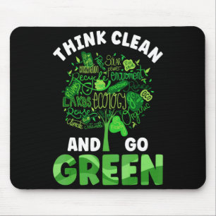 Tapis De Souris Pensez Propre Et Allez Vert Jour De La Terre Et En