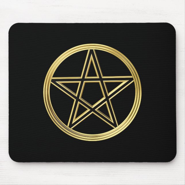 Tapis De Souris Pentagramme doré (Devant)