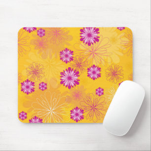 Tapis De Souris Peonies pourpres Jaune Floral Jardin Fleurs de pri