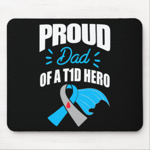 Tapis De Souris Père Fier D'Un Héros T1D Type 1 Diabète Papa Recon