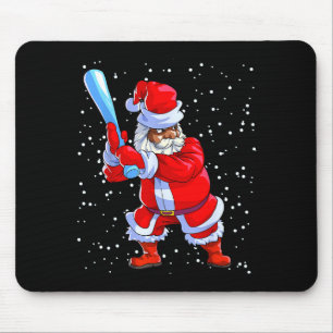 Tapis De Souris Père Noël afro-américain noir Baseball Afro C