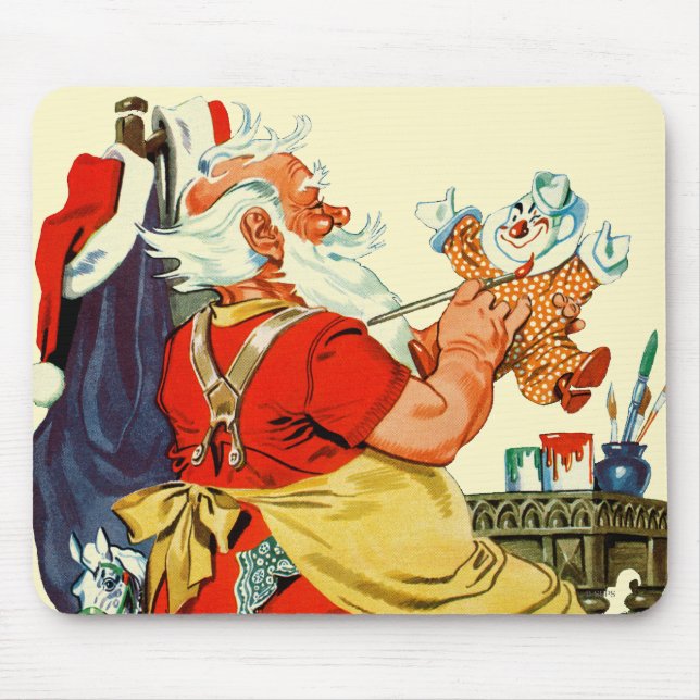 Tapis De Souris Père Noël au travail (Devant)