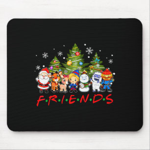 Tapis De Souris Père Noël de Noël Amis Rudolph Bonhomme de neige F
