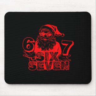 Tapis De Souris Père Noël drôle dit Six Sept Noël 6 7 Meme Christm