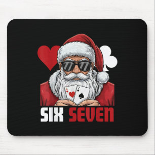 Tapis De Souris Père Noël drôle dit Six Sept Poker Noël 67 Meme
