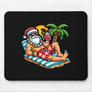 Tapis De Souris Père Noël en maillot de bain Fête de Noël d'été su