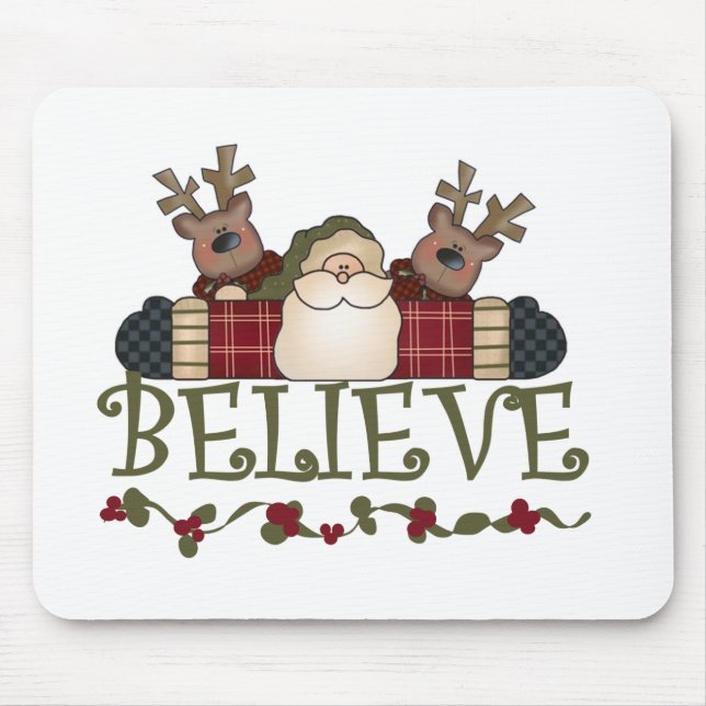 Tapis De Souris Père Noël et Reindeer font confiance (Devant)