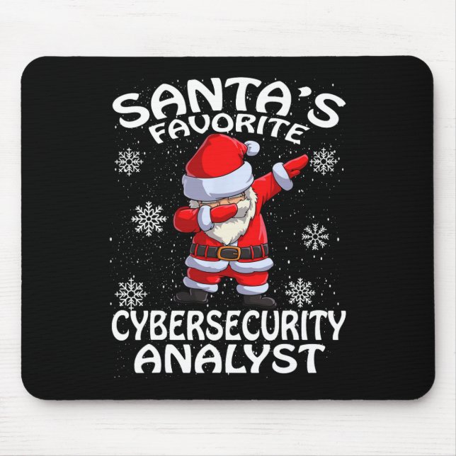 Tapis De Souris Père Noël Favori Analyste de Cyber Sécurité Noël (Devant)