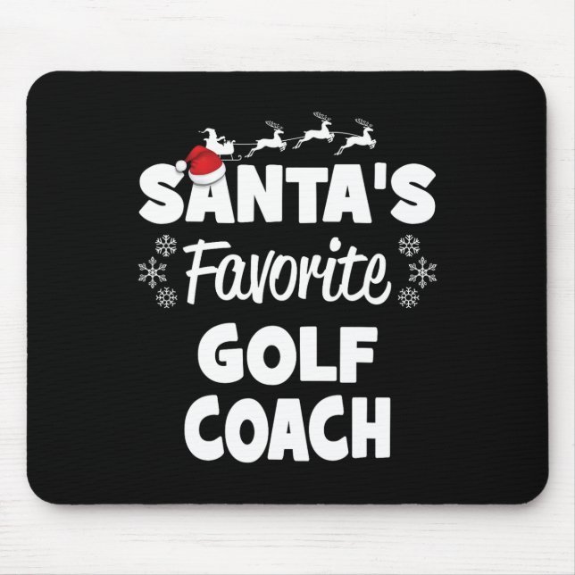 Tapis De Souris Père Noël Favori Golf Coach Fun Christmas Matching (Devant)