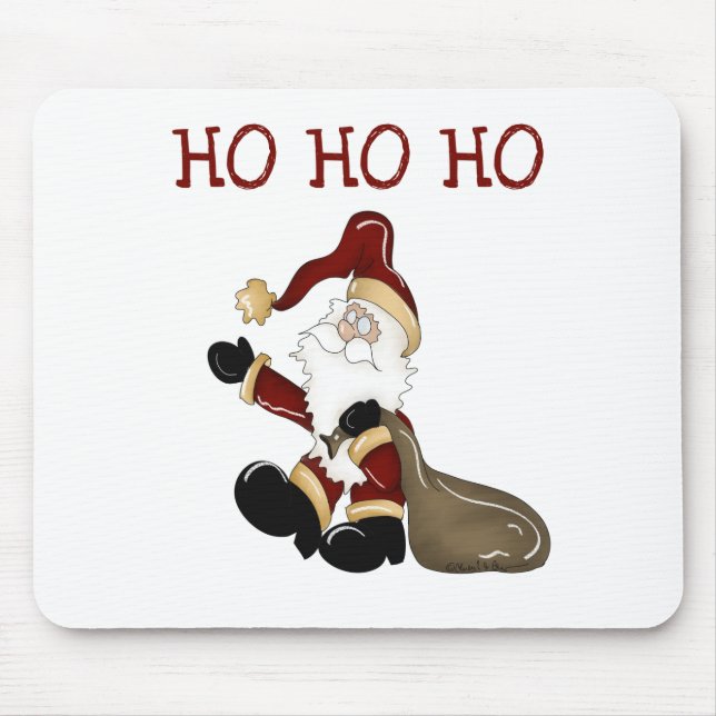 Tapis De Souris Père Noël HO HO HO HO Tshirts et cadeaux (Devant)