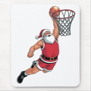 Tapis De Souris Père Noël jouant au basket-ball Amoureux du sport