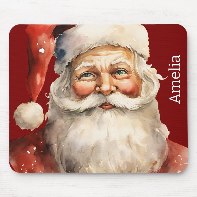 Tapis De Souris Père Noël Noël rétro de Noël (Devant)