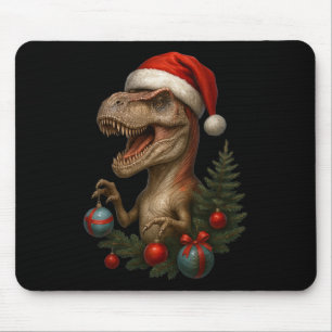Tapis De Souris Père Noël T-rex Noël Funny Dinosaur vacances