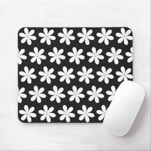 Tapis De Souris Perles en marguerites sur le noir
