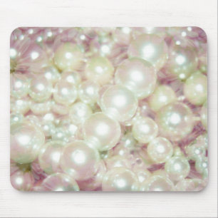 Tapis De Souris Perles et marguerites roses