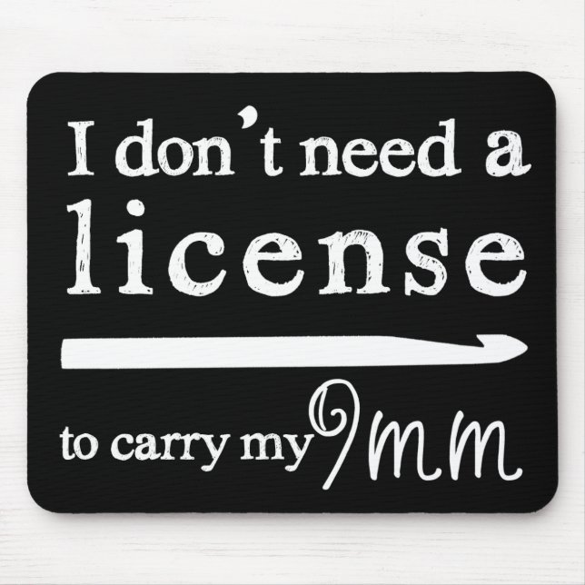 Tapis De Souris Permis Crochet Hook Artisanat noir (Devant)