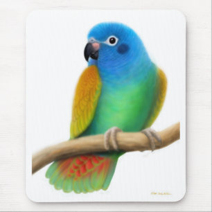 Tapis De Souris Perroquet dirigé bleu Mousepad de Pionus