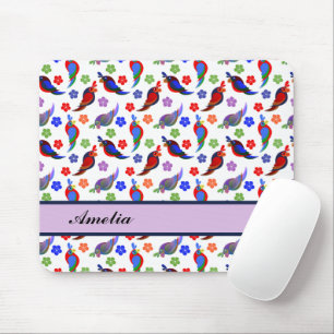 Tapis De Souris perroquet, perroquets, oiseau, lumineux, fleurs, "