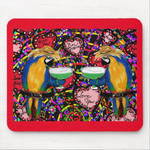 Tapis De Souris Perroquets de la Saint-Valentin