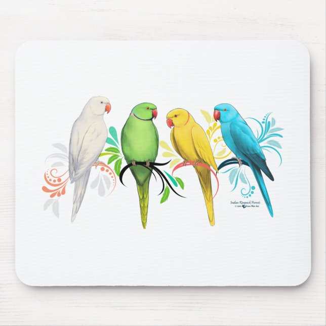 Tapis De Souris Perroquets indiens Ringneck (Devant)
