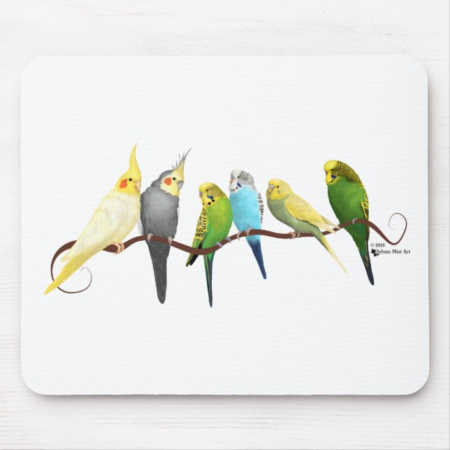 Tapis De Souris Perruches et Cockatiels ! (Devant)