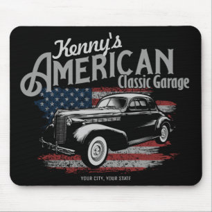 Tapis De Souris Personalized American Vintage Classic Car Garage